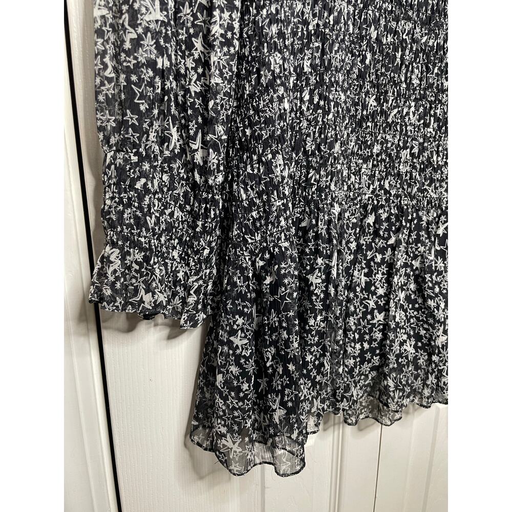 LoveShackFancy Scarlett Mini Dress Stars Black White Womens Size XS - Picture 5 of 10